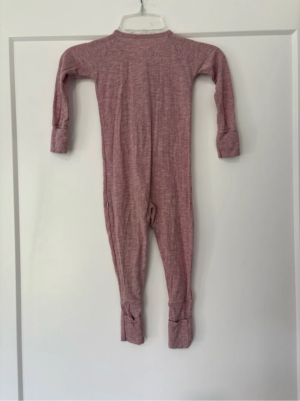 Little sleepies Pink Ribbed Bamboo Zippy One Piece Pajama 12/18